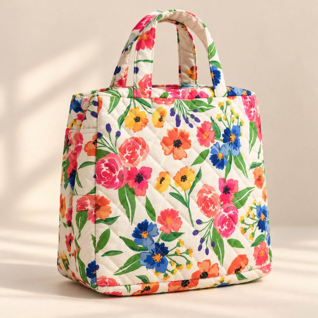 Multicolour Floral Quilted Tote Bag