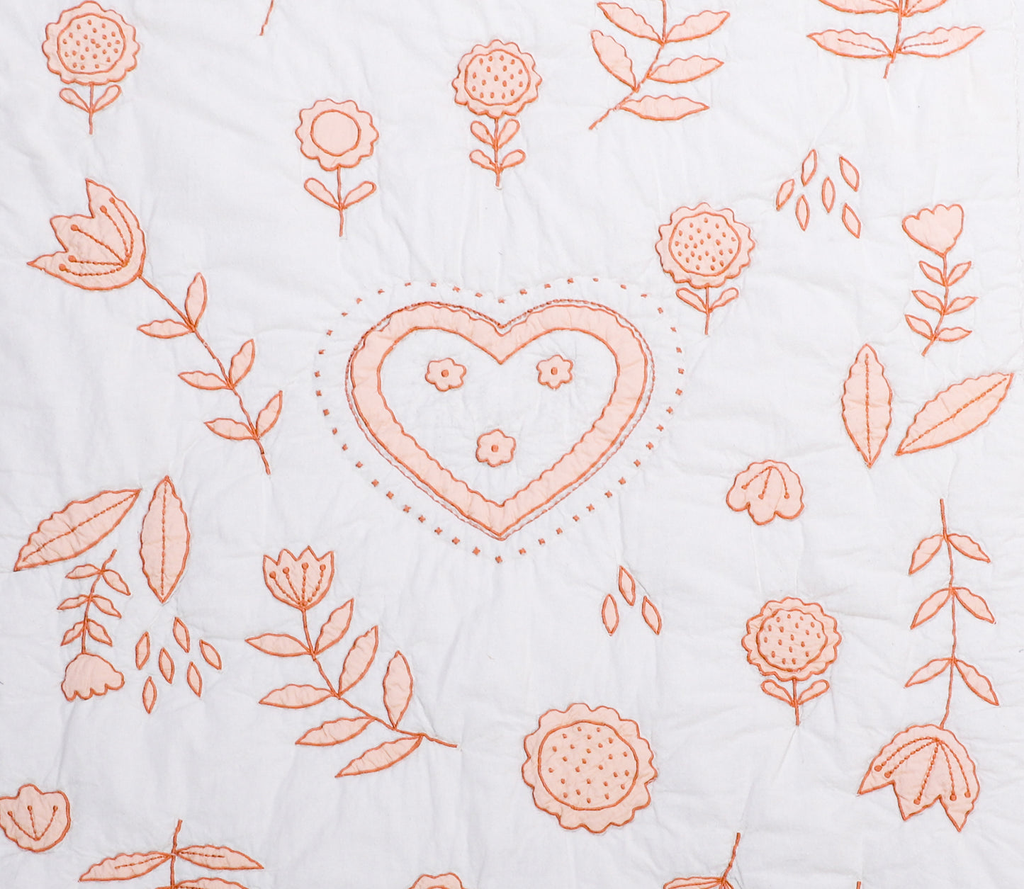 Floral and heart pattern on a white background