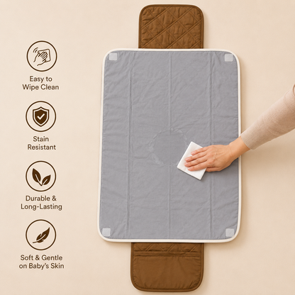 Giraffe Embroidered Quilted Baby Changing Mat
