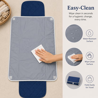 Rocking Horse Embroidered Quilted Baby Changing Mat