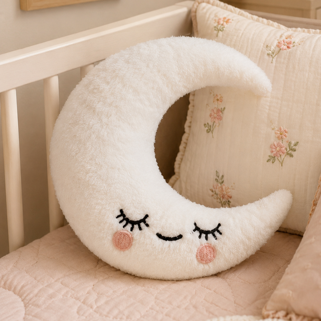 Moon Decorative Cushion – Cream Crescent Accent Pillow