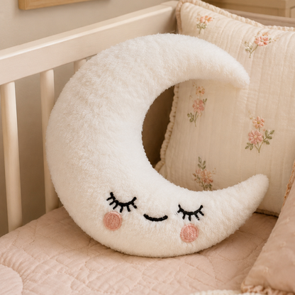 Moon Decorative Cushion – Cream Crescent Accent Pillow