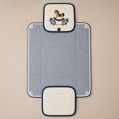 Rocking Horse Embroidered Quilted Baby Changing Mat