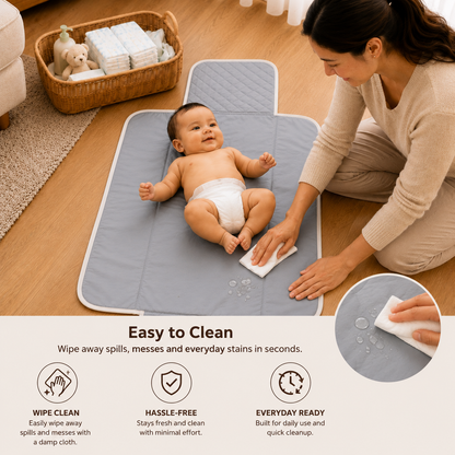 Retro Toy Embroidered Quilted Baby Changing Mat