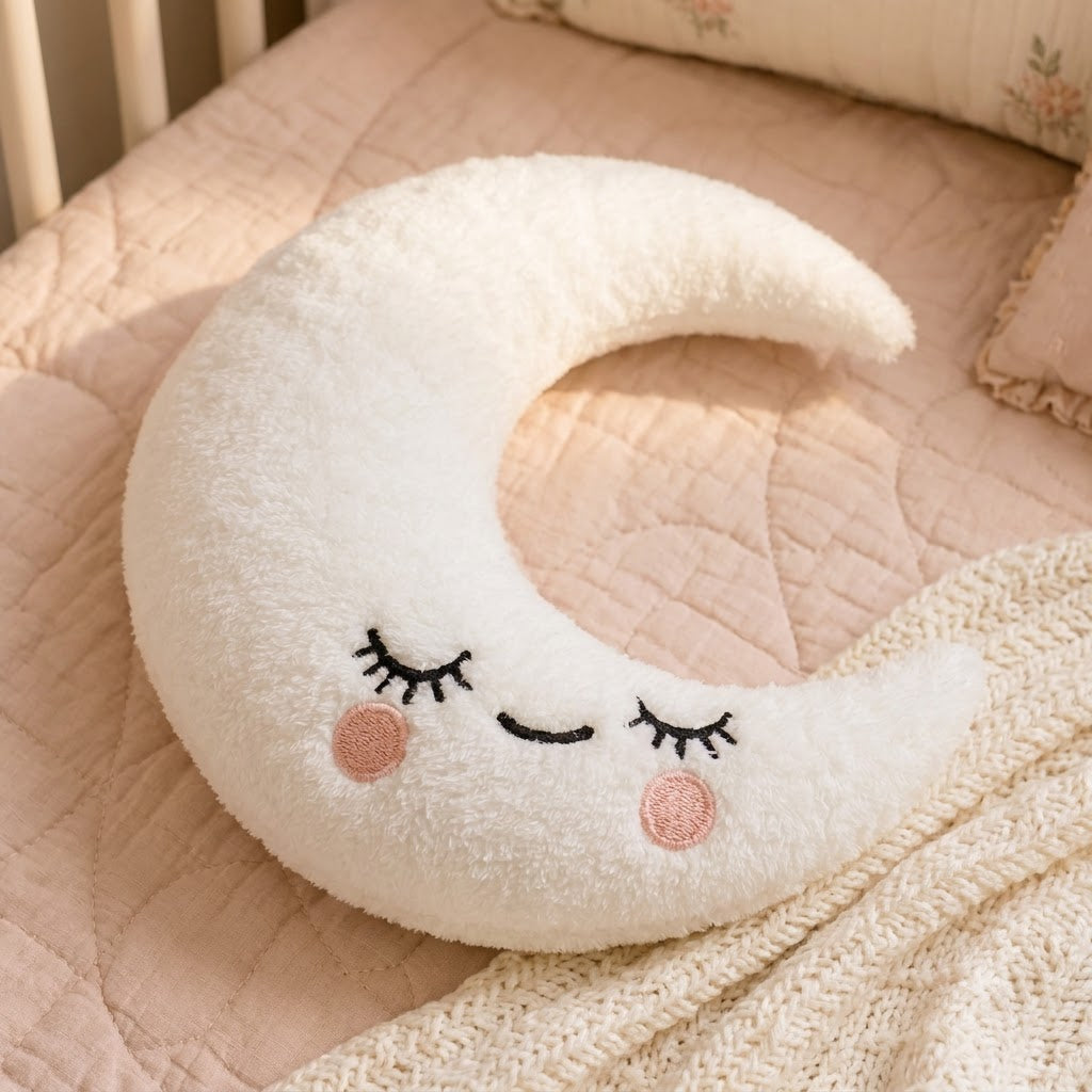 Moon Decorative Cushion – Cream Crescent Accent Pillow