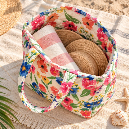 Multicolour Floral Quilted Tote Bag