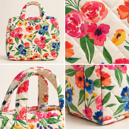 Multicolour Floral Quilted Tote Bag