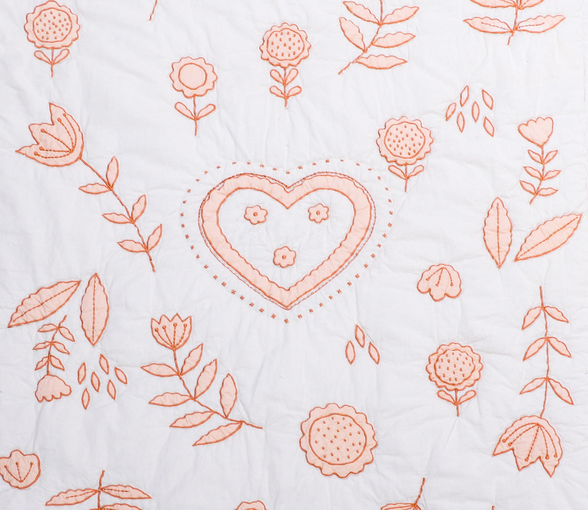 Floral and heart pattern on a white background