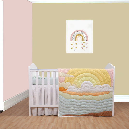 Colourful Sunclouds Baby Quilt