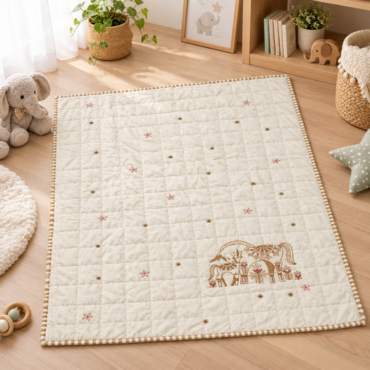 Little Elephant Star Baby Quilt