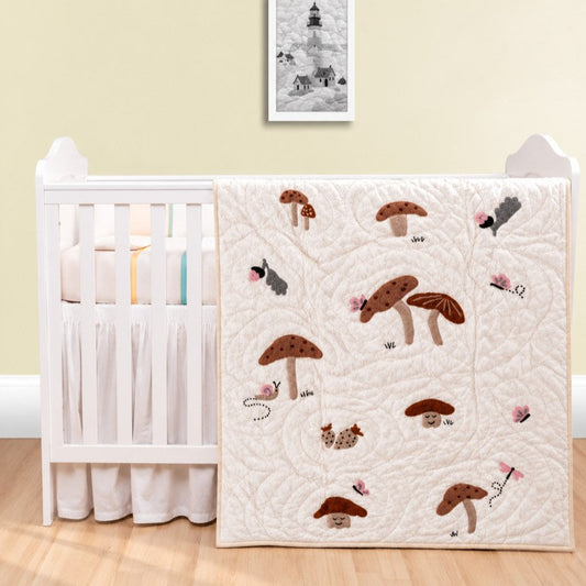 Mushroom Meadow Baby Quilt