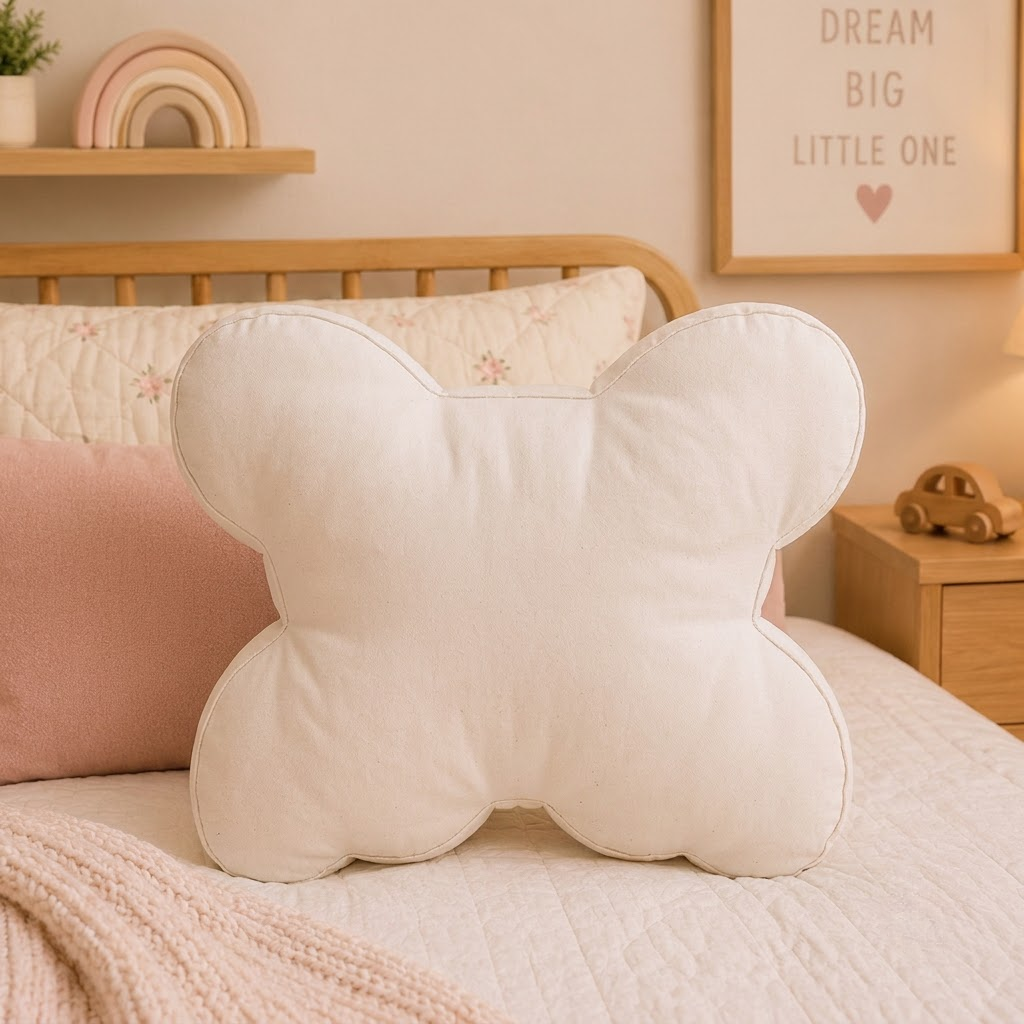 Butterfly Decorative Cushion – Pink & Beige Home Decor