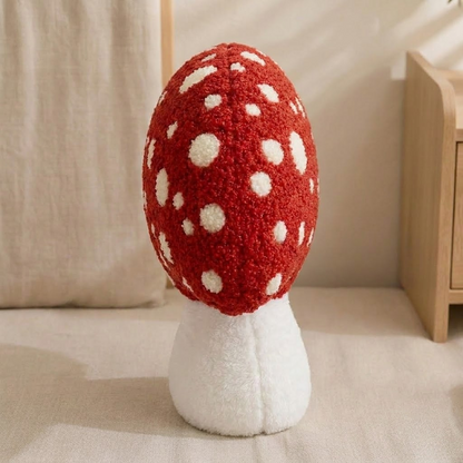 Mushroom Decorative Cushion – Red & White Accent Pillow