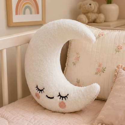 Moon Decorative Cushion – Cream Crescent Accent Pillow