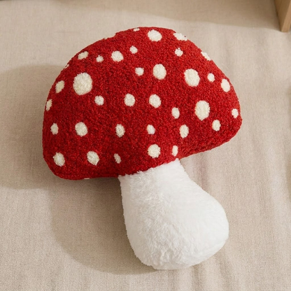 Mushroom Decorative Cushion – Red & White Accent Pillow