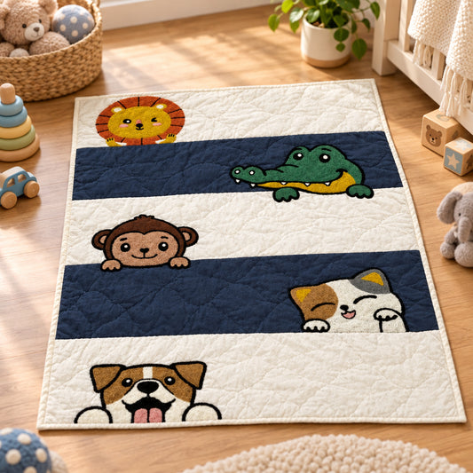 Wild Safari Friends Baby Quilt